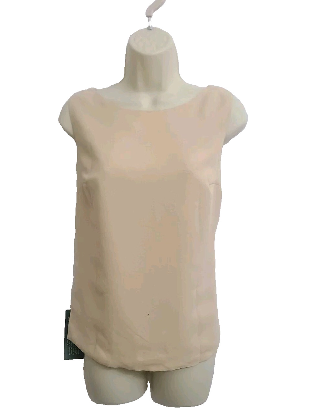 NWT Women's Sleeveless Blouse Beige 1/2 Zip Shell Small Lined